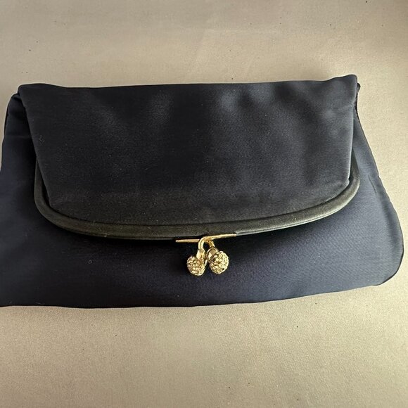 🖤 Incredibly Elegant Vintage Coblentz Original Dark Blue Satin Evening Bag 🖤 - Picture 3 of 9